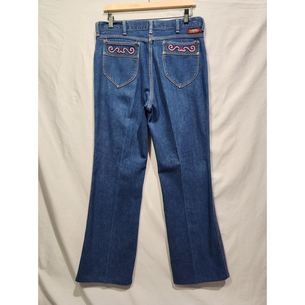 Vintage Wrangler Wrapid Transit Jeans Women's Flared Denim Retro Western 70s 33"